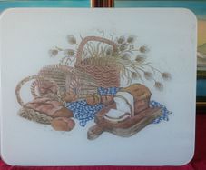 Large 19.75 Inch Long Glass Centerpiece Placemat / Bread Loaf Chop Board