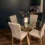 4 Beige Upholstered Dining Chairs Image 6