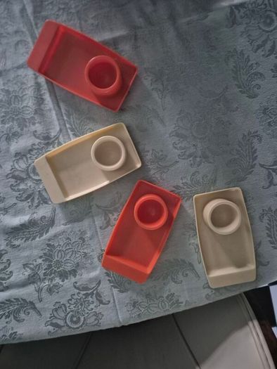 Vintage 1970s Retro Mid Century breakfast boiled egg/toast trays originals