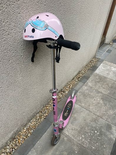 micro scooter and helmet