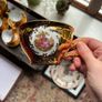 Vintage LES Porcelaine Tea Cup & Saucer Lucien Engel Strasbourg Fragonard Gold Image 3