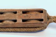 Antique wood ships pulley