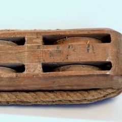 Antique wood ships pulley