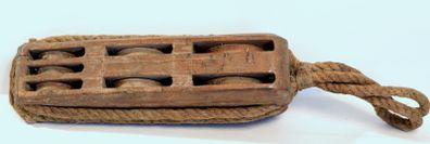 Antique wood ships pulley