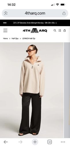 4th Arq Lennox Half Zip Fleece in Ecru