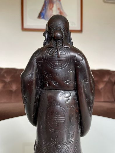 Rare Vintage Resin Asian Japanese Statue Fukurokuju Lucky God