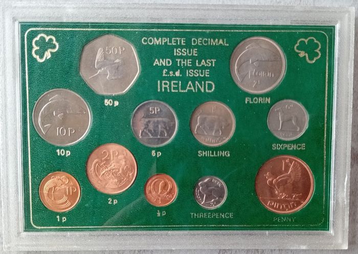 Ireland The Complete Decimal Issue & The last Pound Shilling & Pence coin set