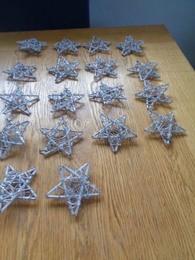 Silver Wooden Stars x 18 for Sale