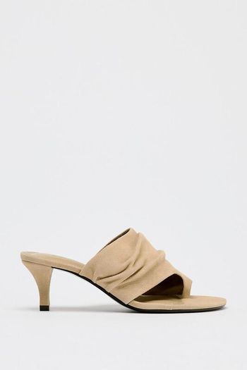 Suede Sandals With Heel Size Uk 2  23 Cm