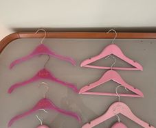 Selection of pink hangers for children
