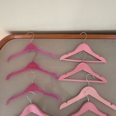 Selection of pink hangers for children