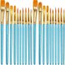 20 PCS Nylon Hair Paint Brushes Set for Acrylic Oil Watercolor Gouache Painting Face Paint Brushes for Children and Adults Image 6