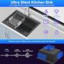 Stainless Steel Kitchen Sink,50 x 43cm,Inset Kitchens Sink,with Waste Kit,Drain Pipe,Pull-Out Drainer Basket,Suitable for Bathroom,Caravan Travelling Image 6