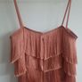 Mango MNG Dusty Rose Fringe Camisole Top - Size 8-10 Image 2
