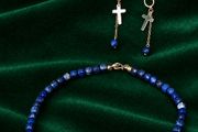 Genuine Lapis Lazuli Choker &amp; Earrings Set