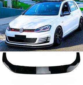 Glossy Black Front Bumper Lip Spoiler For VW Golf MK7 MK7.5 R Rline GTD GTI TSI TDI 2013 2020 Front Splitter Spoiler Lip BodyKit