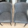 Dining chairs x4 faux leather grey Image 8