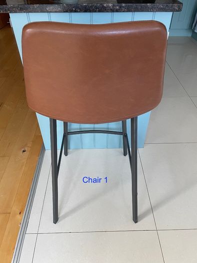 Retro Cognac Counter Bar Stools x 2