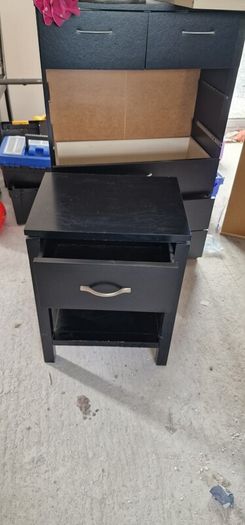Black Side Table / Bedside Locker