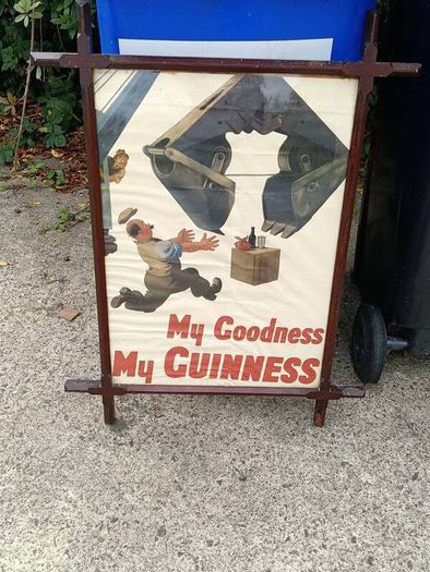 Original 1938 John Gilroy Guinness Poster in Oak Art Deco Frame