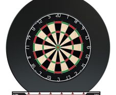Dart Board and Surround Ring Set | Steel Tip Darts Board Set | Includes Bristle Dartboard, Backboard Wall Protector Including Official Oche Line