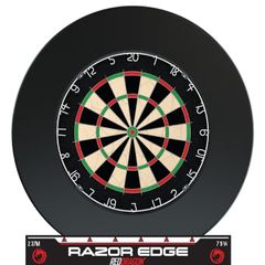 Dart Board and Surround Ring Set | Steel Tip Darts Board Set | Includes Bristle Dartboard, Backboard Wall Protector Including Official Oche Line