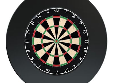 Dart Board and Surround Ring Set | Steel Tip Darts Board Set | Includes Bristle Dartboard, Backboard Wall Protector Including Official Oche Line
