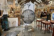 Very large, wrought iron birdcage