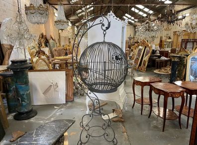 Very large, wrought iron birdcage