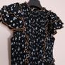 Mint Velvet Black Blue Floral Smocked Peplum Top Ruffle Sleeve Blouse 8UK/36EU Image 6