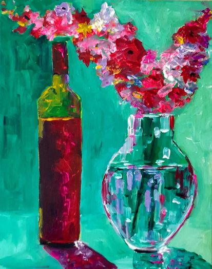3 x Floral themed 16 x 20 inch acrylic paintings on canvas panel, varnished. Original art by seller.