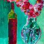 3 x Floral themed 16 x 20 inch acrylic paintings on canvas panel, varnished. Original art by seller. Image 3