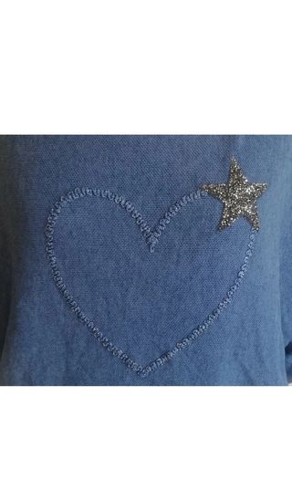 Carla Giannini Angora Wool Jumper Denim Blue Star One Size NWT Italy CAN POST