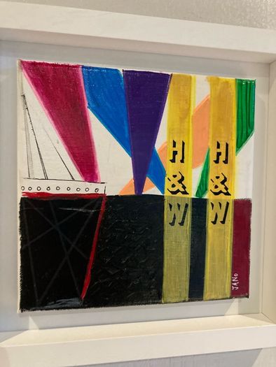 Original Art Original Painting of Titanic Harland Wolf