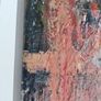 48cm Original Abstract Painting Framed Abstract Painting Fiery Red Orange Painting Modern Art Contemporary Irish Abstract Gerhart Richter Style Image 7