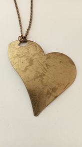 Brass Heart-Shaped Pendant Necklace