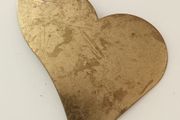 Brass Heart-Shaped Pendant Necklace