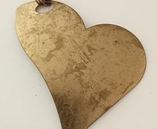Brass Heart-Shaped Pendant Necklace