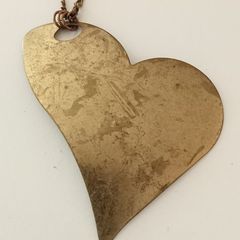 Brass Heart-Shaped Pendant Necklace