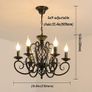 Iron Chandelier Antique Candle Style Black 6 Lights Image 2