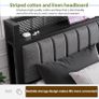 Double Bed Frame with Wooden Storage Headboard Image 5