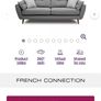 French Connection DFS Zinc Grey 4 seater couch and armchair set Image 8