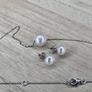 Honora Collection Sterling Silver 925 Cultured Pearl Necklace & Earrings Jewelry Set with Box Image 4