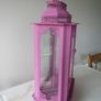 large metal pink lantern candle holder Image 4