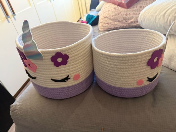 Kids 2 storage unicorn baskets new never used