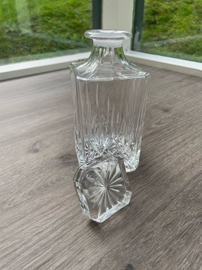 Heavy Cut Crystal Glass Whisky Decanter and Stopper, 25cm, 1.57kg