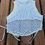 Bershka White Crochet Tie Top, Size UK8 Image 8