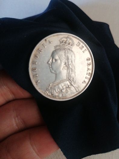 1887 Silver Half Crown Coin