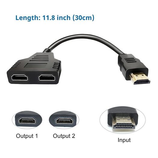HDMI 4K@60Hz (Male) to 2xHDMI (Female) Splitter Extension Gold Plated Cable Adapter (Brand New/Warranty)