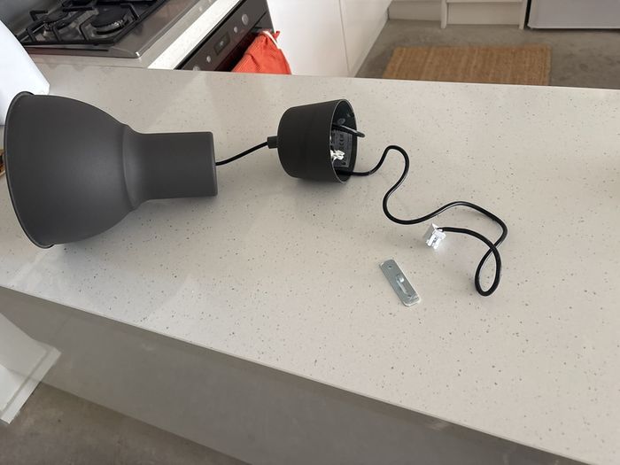 IKEA grey metal light fitting